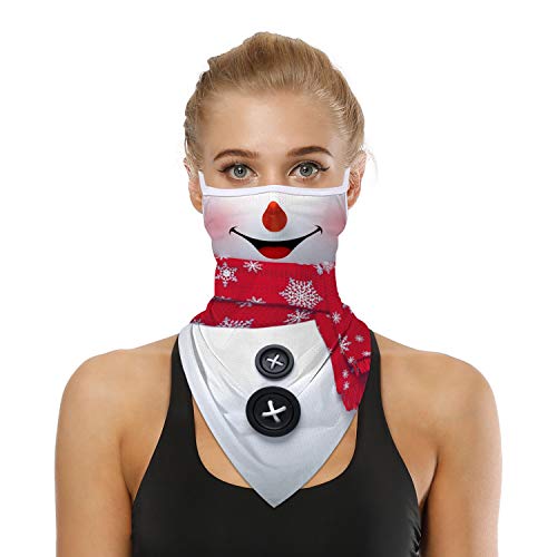 Mascarilla Navidad, Multifuncional Bufanda Protector Solar a Prueba de Polvo Elástico Pañuelos monigote de nieve para Mujere Hombre al Aire Libre Montar a Caballo Correr Motocicleta Bicicleta