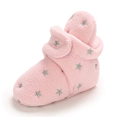 MASOCIO Botas Bebe Niño Niña Invierno Botines Botitas Bebé Recién Nacido Zapatillas Casa Zapatos Primeros Pasos Patucos Pantuflas Rosa Talla 18 0-6 Meses