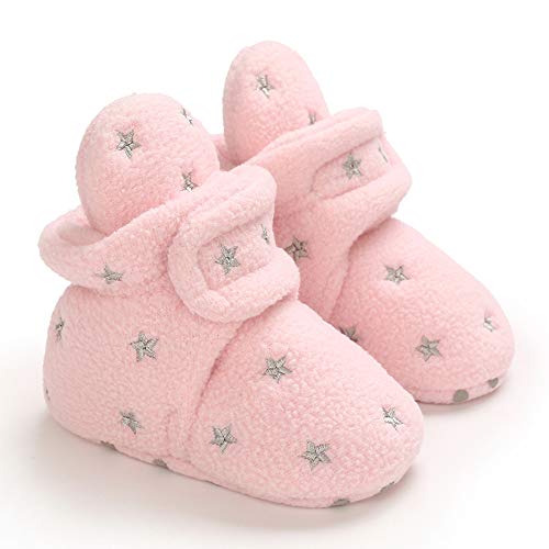 MASOCIO Botas Bebe Niño Niña Invierno Botines Botitas Bebé Recién Nacido Zapatillas Casa Zapatos Primeros Pasos Patucos Pantuflas Rosa Talla 18 0-6 Meses