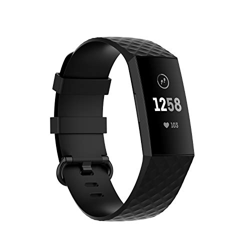 Maspen Correas Compatible para Fitbit Charge 3 Correa Pulsera Reloj Silicona Banda Compatible para Fitbit charge3 Correas Mujeres y Hombres