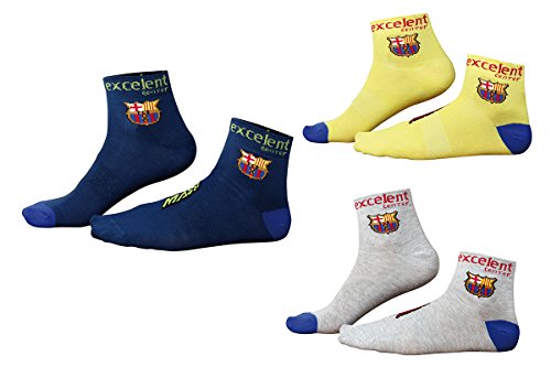 Massi Pack Barça - Calcetines de Ciclismo Unisex, Color Amarillo/Gris/Azul, Talla única