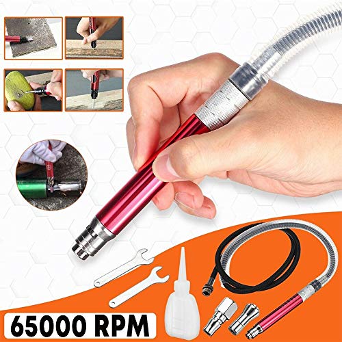 Matedepreso Air Micro Die Grinder Pencil Type 65000 RPM Polishing Tool Micro Air Grinder Set 90 PSI