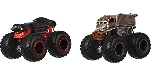 Mattel - Hot Wheels Monster Truck Duos FYJ64 de Demolición, modelos aleatorios, paquete de 2, modelos surtidos