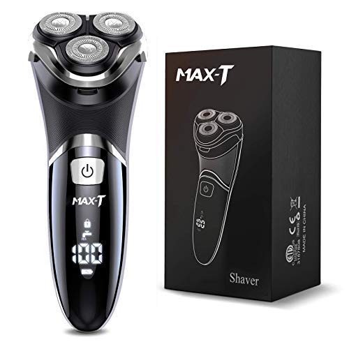 MAX-T Afeitadora Eléctrica Para Hombre , Máquina de Afeitar Impermeable Uso en Seco y Húmedo, Maquina Afeitar Shaver Cortapatillas Desplegable Para Bigote Y Patillas , Recargable