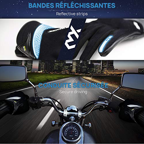 MAXAX Guantes Moto Aprobado por CE para motocicleta y scooter - Guante Táctile y Transpirable -1KP Estándar Europeo Aprobado por CE - Cuero y Textil -