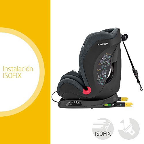 Maxi-Cosi Titan Plus Silla Coche Bebé Grupo 1/2/3 ISOFIX, 9 - 36 kg, Silla Auto Bebé Reclinable con Reductor y Clima Flow para el Control de la Temperatura, Niño 9 Meses- 12 Años, Graphite (gris)