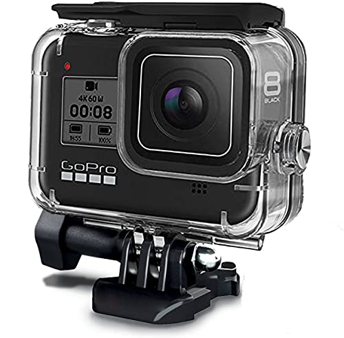 MAXKU Carcasa impermeable para cámara GoPro Hero 8 Black Action accesorios, resistente al agua 60 m, con pinza de montaje rápido, accesorios para GoPro Hero8 Black