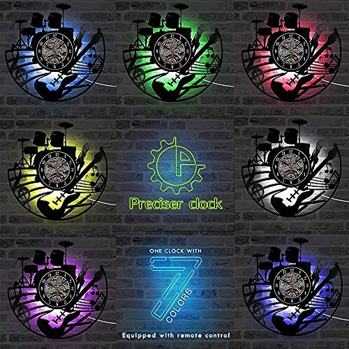mbbvv Reloj de Pared Vintage con Ajuste Natural, Vela, Reloj de Pared publicitario con retroiluminación LED, Arte de Vinilo Artesanal 30X