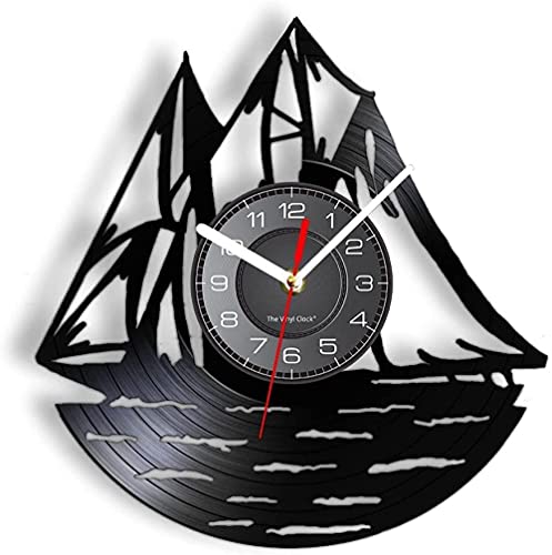 mbbvv Reloj de Pared Vintage con Ajuste Natural, Vela, Reloj de Pared publicitario con retroiluminación LED, Arte de Vinilo Artesanal 30X