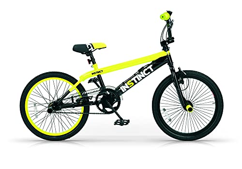 MBM BMX Istinct, Bicicleta de Freestyle Unisex Niños, Amarillo A29, 20"