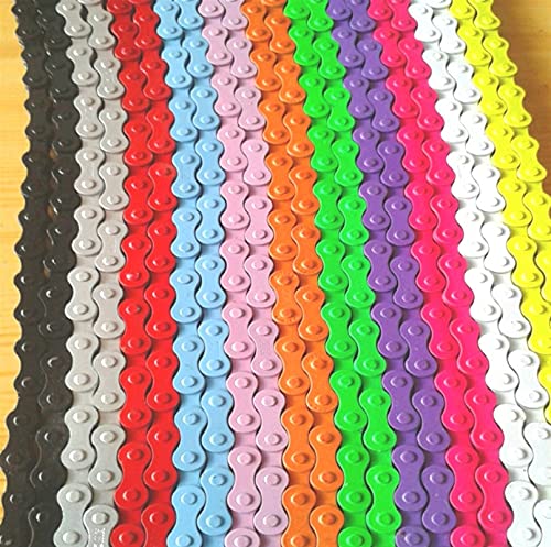 MCYAW Multifunción Cadenas de Ciclo de Bicicletas Coloridas para Bicicleta de Carretera/Engranajes fijos Equipo de Ciclismo de Ciclismo de Ciclismo Conector (Color : White)