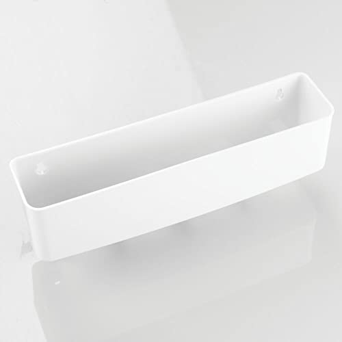 mDesign Colgador de llaves con repisa - Estante de pared para ordenar llaves con 5 ganchos - Moderno cuelga llaves con organizador de cartas, lentes, celulares y más - blanco