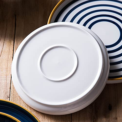 MDZF SWEET HOME Juego de 4 platos llanos de 19,5 cm de porcelana, platos japoneses, platos de postre, 19,5 cm