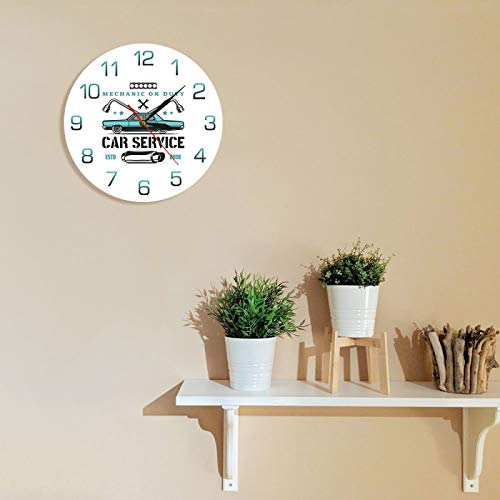 Mecánico de Servicio, Servicio de Coche, Garaje, Reloj de Pared Personalizado, Tienda de reparación de Coches Antiguos, Logotipo publicitario, Reloj de Pared Personalizado para señal de Coche