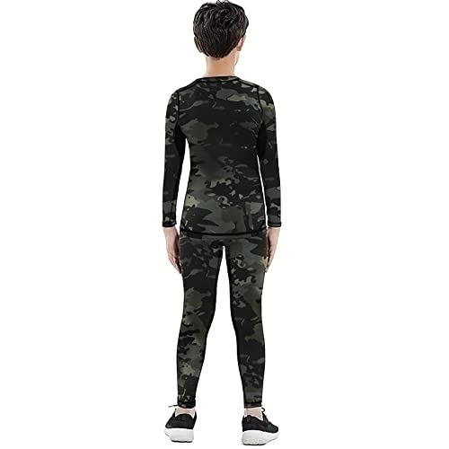 MeetHoo Conjunto Ropa Interior Termica para Niños Camisetas Termicas Deportivas Manga Larga Decathlon Pantalon Termico Futbol Niño de Esquí Forro de Lana para Correr