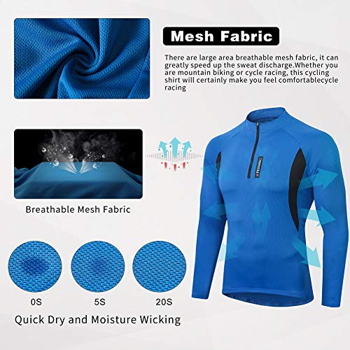 MEETWEE Maillot Ciclismo Hombre, Bicicleta De para Jersey Manga Larga Cómodo Respirable Secado Rápido