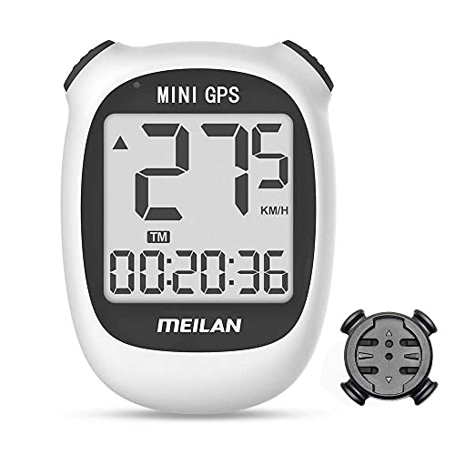 MEILAN M3 Mini Ciclocomputadore GPS Computadora de bicicleta de GPS Computadora de ciclismo Inalámbrica Odómetro Velocímetro impermeable y retroiluminación para bicic de carretera MTB(color blanco)