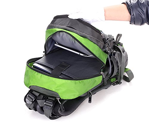 Meisohua Mochila de Senderismo, 40L Impermeable Mochila de Escalada para Camping Ciclismo Deportes al Aire Libre Morral para Viajes Acampadas - Verde