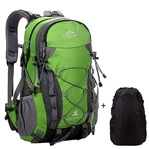 Meisohua Mochila de Senderismo, 40L Impermeable Mochila de Escalada para Camping Ciclismo Deportes al Aire Libre Morral para Viajes Acampadas - Verde