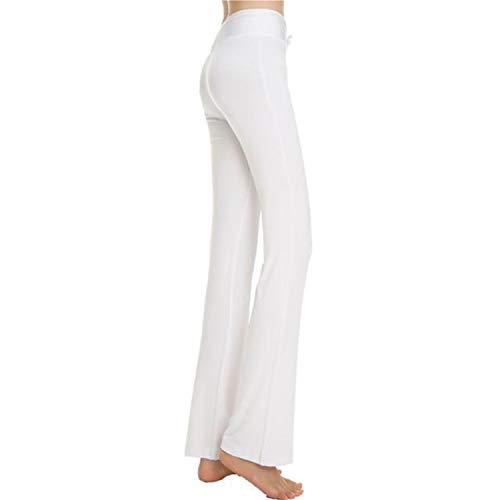 Meshikaier - Pantalones de yoga para mujer, muy suaves, elásticos y elásticos blanco XL