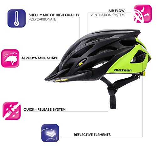 meteor Casco Bicicleta - Helmet Ciclismo para Jóvenes y Adulto Bicicleta Patineta Skate Patines Monopatines - Bici Accesorios - El diseño Ligero - Muchos Patrones - Marven