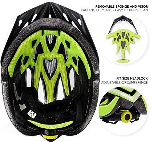 meteor Casco Bicicleta - Helmet Ciclismo para Jóvenes y Adulto Bicicleta Patineta Skate Patines Monopatines - Bici Accesorios - El diseño Ligero - Muchos Patrones - Marven