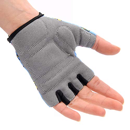 meteor Guantes de Ciclismo niñas y niños - Guantes Bicicleta para Infantil MTB BMX Carretera Montaña sin Dedos (XS ~6-6,5cm, Kiss Love)