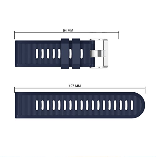 METEQI Correa de repuesto Compatible con Garmin Fenix 5X, Correa de reloj de silicona suave de 26 mm de ancho y ajuste rápido para Garmin Fenix 5X/Fenix 5X Plus/Fenix 3/Fenix 3 HR (Azul medianoche)