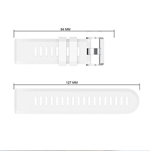 METEQI Correa de repuesto Compatible con Garmin Fenix 5X, Correa de reloj de silicona suave de 26 mm de ancho y ajuste rápido para Garmin Fenix 5X/Fenix 5X Plus/Fenix 3/Fenix 3 HR (Blanco)