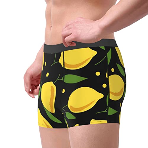 MGCEDLTD Calzoncillos para hombre de dibujos animados de limón, ropa interior elástica y suave ajustada para hombre - Boxer Shorts para hombre, ver fotos, M/3XL