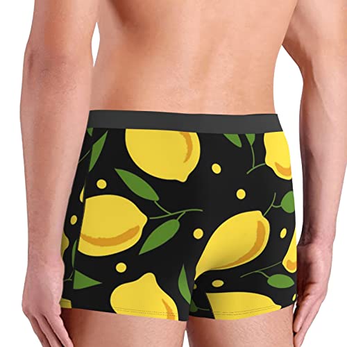 MGCEDLTD Calzoncillos para hombre de dibujos animados de limón, ropa interior elástica y suave ajustada para hombre - Boxer Shorts para hombre, ver fotos, M/3XL