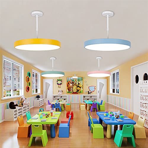 MIBHNJIAN Lámpara de Techo LED araña Redondo Kindergarten Juegos de Baile Sala de Baile Curso de Entrenamiento de Aula Curso Creativo Niños Lámparas de Techo (Body Color : Gray, Size : Dimmable)