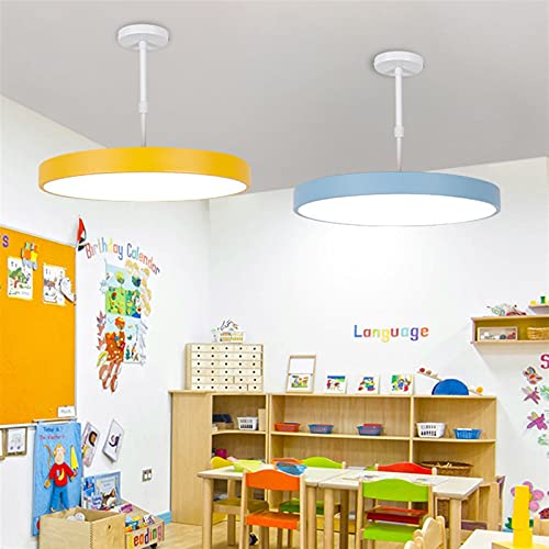 MIBHNJIAN Lámpara de Techo LED araña Redondo Kindergarten Juegos de Baile Sala de Baile Curso de Entrenamiento de Aula Curso Creativo Niños Lámparas de Techo (Body Color : Gray, Size : Dimmable)