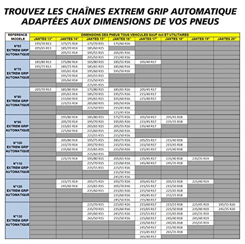 MICHELIN - Cadenas de Nieve Extrem Grip, tensión automática