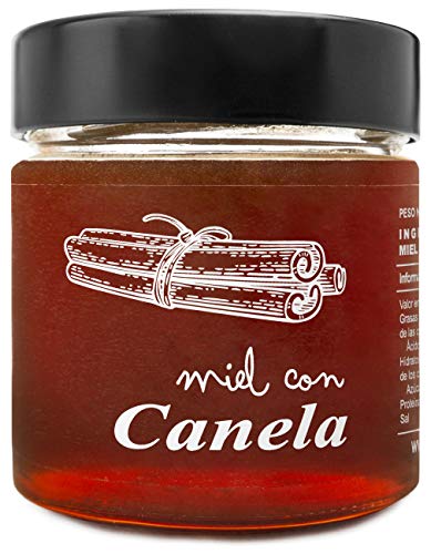 Miel con Canela - 100% Natural Pura de Abeja, Cruda, 300gr - Origen: El Bierzo, España