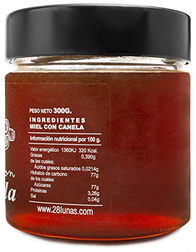 Miel con Canela - 100% Natural Pura de Abeja, Cruda, 300gr - Origen: El Bierzo, España