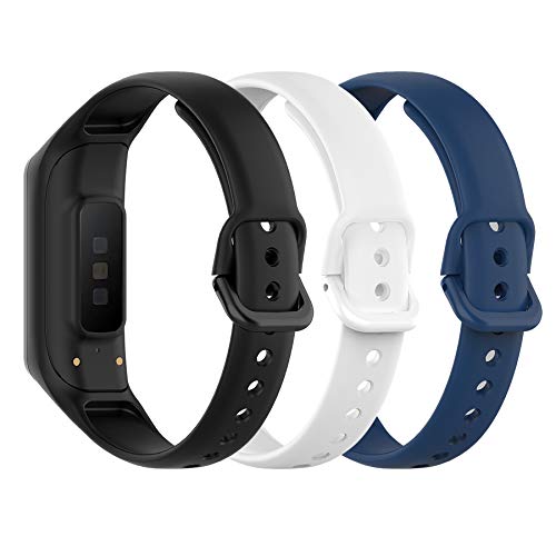 Mijobs 3 Piezas Compatible para Samsung Galaxy Fit 2 Correas, Correas Samsung Galaxy Fit 2 Reemplazo Pulsera Impermeable Transpirable Resistente al Sudor Silicona Pulsera Correa (No Host)