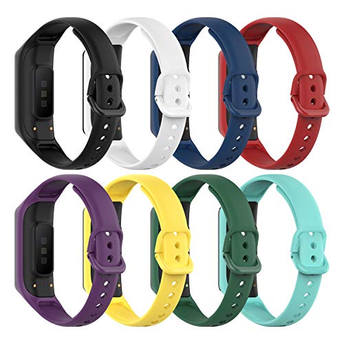 Mijobs 8 Piezas Compatible para Samsung Galaxy Fit 2 Correas, Correas Samsung Galaxy Fit 2 Reemplazo Pulsera Impermeable Transpirable Resistente al Sudor Silicona Pulsera Correa (No Host)