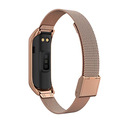 Mijobs Correa de Samsung Galaxy Fit 2,Pulsera Acero Inoxidable Metal Replacement Band para Samsung Galaxy Fit 2(No Compatible con Samsung Galaxy Fit E)