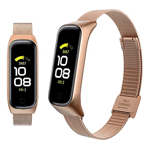 Mijobs Correa de Samsung Galaxy Fit 2,Pulsera Acero Inoxidable Metal Replacement Band para Samsung Galaxy Fit 2(No Compatible con Samsung Galaxy Fit E)