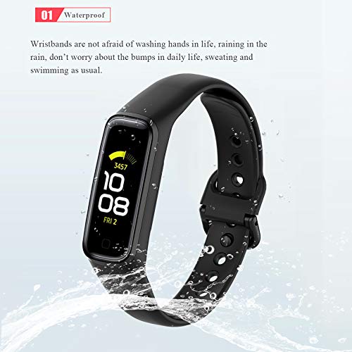 MIJOBS Correas de 3 Piezas Compatibles con Samsung Galaxy Fit2, Correa de Silicona, Pulsera Suave e Impermeable Pulsera Deportiva Compatible con Correa Samsung Galaxy Fit2