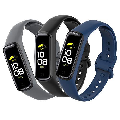 MIJOBS Correas de 3 Piezas Compatibles con Samsung Galaxy Fit2, Correa de Silicona, Pulsera Suave e Impermeable Pulsera Deportiva Compatible con Correa Samsung Galaxy Fit2