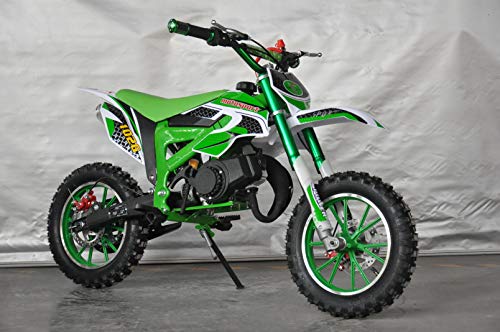 Mini Pitbike con motor de 49cc de 2 tiempos, XTM TEAM cross. Mini dirt bike. Moto de mini cross (Verde)