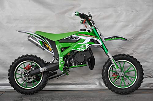 Mini Pitbike con motor de 49cc de 2 tiempos, XTM TEAM cross. Mini dirt bike. Moto de mini cross (Verde)