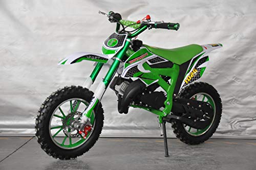 Mini Pitbike con motor de 49cc de 2 tiempos, XTM TEAM cross. Mini dirt bike. Moto de mini cross (Verde)