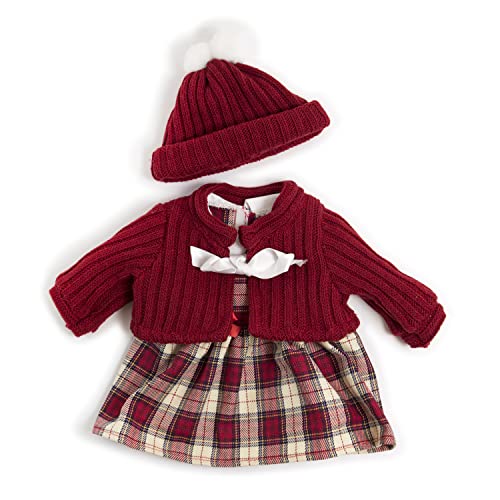Miniland Conjunto Frio Vestido para muñecos de 40cm, Color rojo 38-40 cm 31558