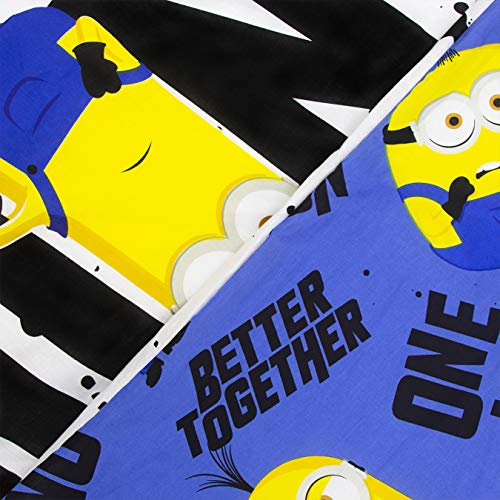 Minions 2 Funda de edredón para Cama Individual, diseño de Minion Amarillo, Reversible, para niños y Adolescentes, polialgodón, Multicolor