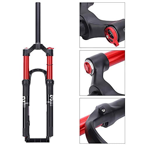 Miouldram Horquilla para bicicleta Zoom de 26 pulgadas, aleación de magnesio, horquilla de gas para bicicleta, control de hombro, adecuada para ciclismo