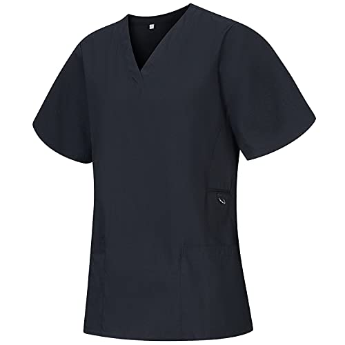 MISEMIYA - Casaca Mujer Mangas Cortas Uniforme Laboral CLINICA Estética Limpieza Veterinaria SANIDAD Dentista HOSTELERÍA Ref.707 - XXL, Negro