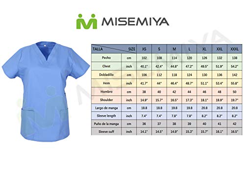 MISEMIYA - Casaca Mujer Mangas Cortas Uniforme Laboral CLINICA Estética Limpieza Veterinaria SANIDAD Dentista HOSTELERÍA Ref.707 - XXL, Negro